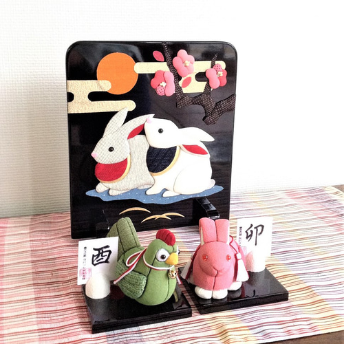 塩沢織押し絵衝立 令和5年（2023）干支人形 卯 その他インテリア