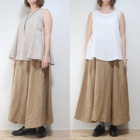 素肌にリネン❣️6枚はぎフレアブラウス（フリー／全3色） ブラウス