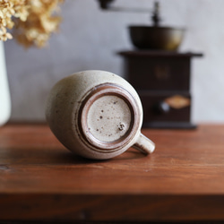 鉄粉のある　マグカップ 丸底　桃グレーベージュ　ギフト 10枚目の画像