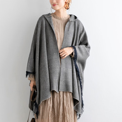 全3色】変形ヘリンボーン柄フードポンチョ 22576 ボレロ ihuu 通販