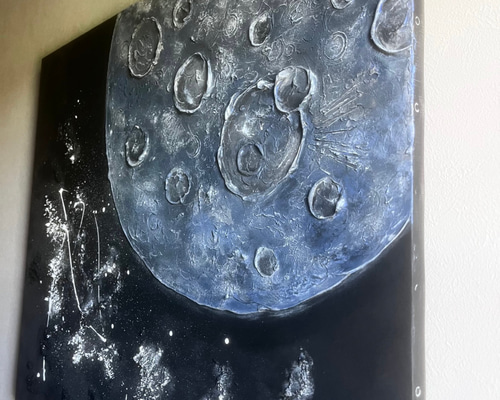 モダンアート/現代アート/抽象画/モダン/アート 現代アート 月 73×60.5㎝ ブルームーン 大きめ モダン 絵画 原画 抽象