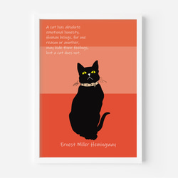 黒猫のアートポスター、イラスト、シンプルだけどカワイイ黒猫、玄関、リビング、キッチンなどに。ハロウィン。【N-0218】 4枚目の画像
