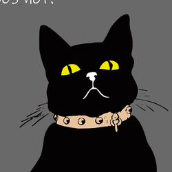 黒猫のアートポスター、イラスト、シンプルだけどカワイイ黒猫、玄関、リビング、キッチンなどに。ハロウィン。【N-0219】 6枚目の画像