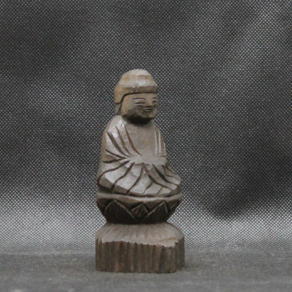 阿弥陀如来（10cm an3805）仏像 円空仏 摸刻 木彫 2枚目の画像