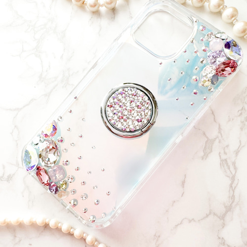 iPhone 13promax i face スワロフスキー　ビジュー　ケース SWAROVSKI スマホケース スワロフスキーデコ ビジューデザイン