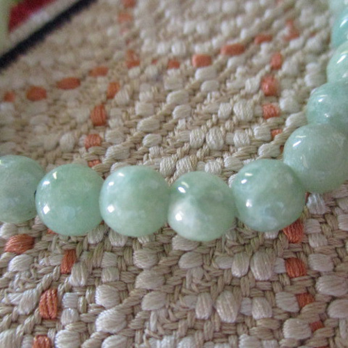 和田玉とミャンマー翡翠のブレスレット ブレスレット 願い石結 乃の香