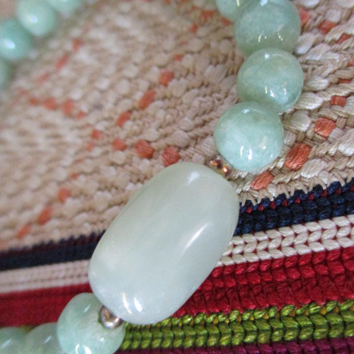 和田玉とミャンマー翡翠のブレスレット ブレスレット 願い石結 乃の香