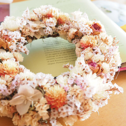 スターチスと千日紅のドライフラワーリース（20cm） リース komatokamo