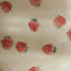 ※受注制作　粉引きイチゴのフリル皿 3枚目の画像