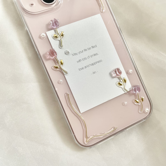 フレームチューリップのiPhoneケース(pink) 3枚目の画像