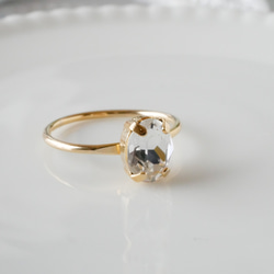 施華洛世奇水晶精緻橢圓形簡約戒指（10 號自由尺寸/水晶） 第4張的照片