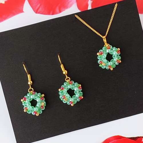 クリスマス＊イヤリング♡ 送料無料】〔2wayイヤリング〕12月はクリスマスデザイン☆マンスリー