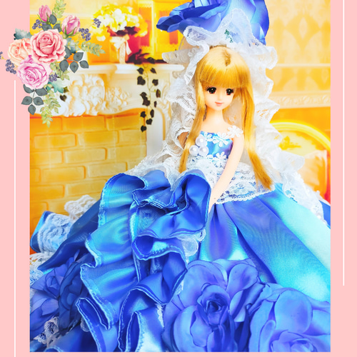 ジェニー ジェニーフレンド ドール服 人形服 ブルー ドレス