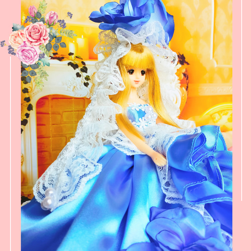ジェニー ジェニーフレンド ドール服 人形服 ブルー ドレス