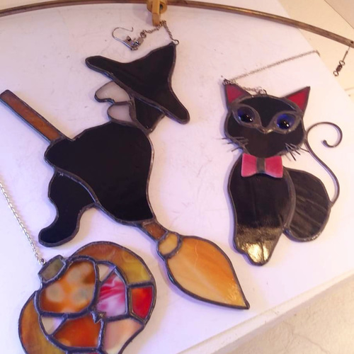 ハロウィンのデコレーションに！ ステンドグラス モビール(3点選択