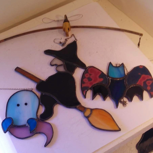 ハロウィンのデコレーションに！ ステンドグラス モビール(3点選択