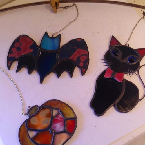 ハロウィンのデコレーションに！ ステンドグラス モビール(3点選択