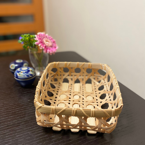 竹籠 8個セット 目籠 千代掛け用 竹製 小物入れ 編み込み模様