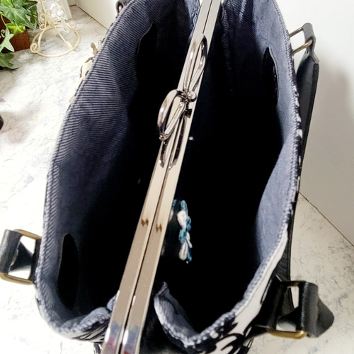 トートな がま口スクエアバッグ(24cm口金) ハンドバッグ がま口工房 飴