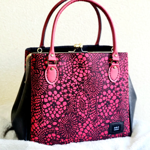 トートな がま口スクエアバッグ(24cm口金) ハンドバッグ がま口工房 飴