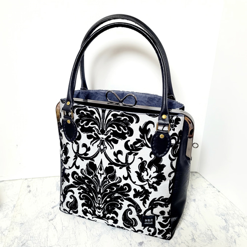 トートな がま口スクエアバッグ(24cm口金) ハンドバッグ がま口工房 飴