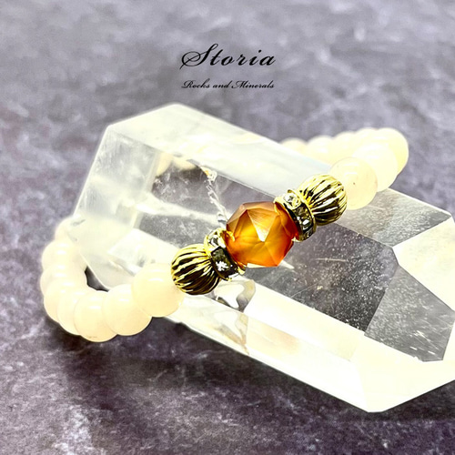 カーネリアン（紅玉髄）×オレンジアベンチュリン（砂金水晶