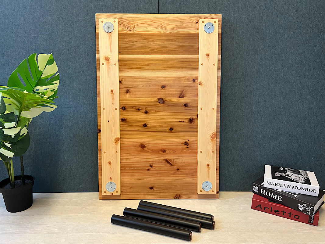 【送料無料】 ローテーブル 長方形 90cm 60cm スギ 縦柄 ねじ込み脚 ブラック