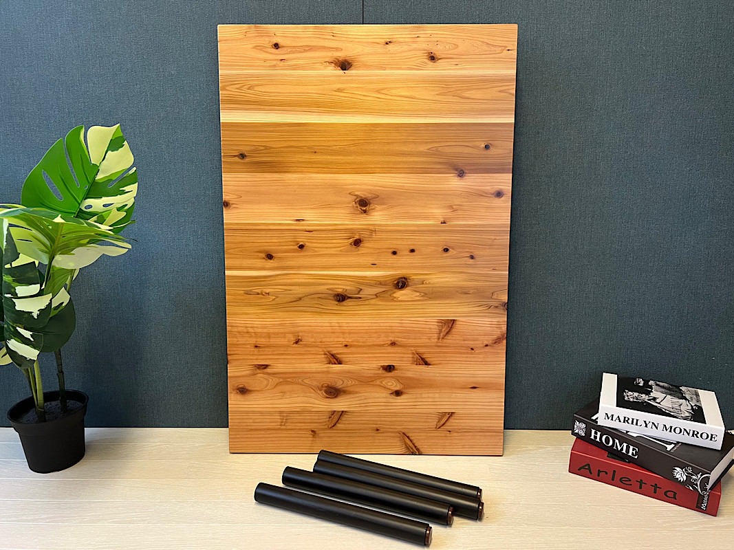 【送料無料】 ローテーブル 長方形 90cm 60cm スギ 縦柄 ねじ込み脚 ブラック