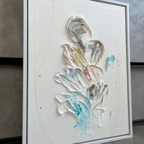 テクスチャーアート 花 フレーム付き モダン 絵画 インテリア