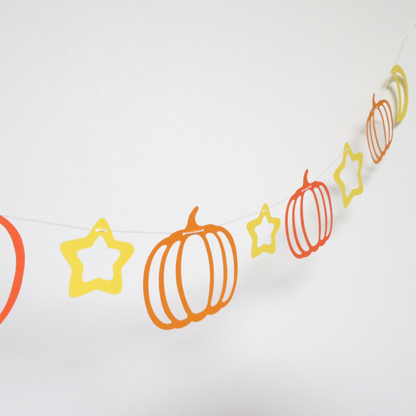 【ハロウィン飾り】星月かぼちゃガーランド　ホームパーティやおうちフォトの飾り付けに 8枚目の画像