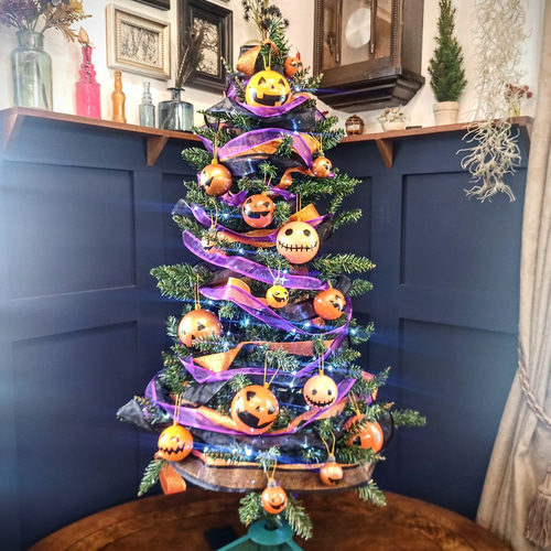 ハロウィンツリー 全部セット！(LEDライト付) その他インテリア雑貨