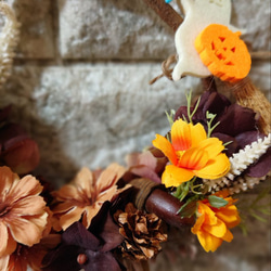 秋色リースハロウィン 3枚目の画像