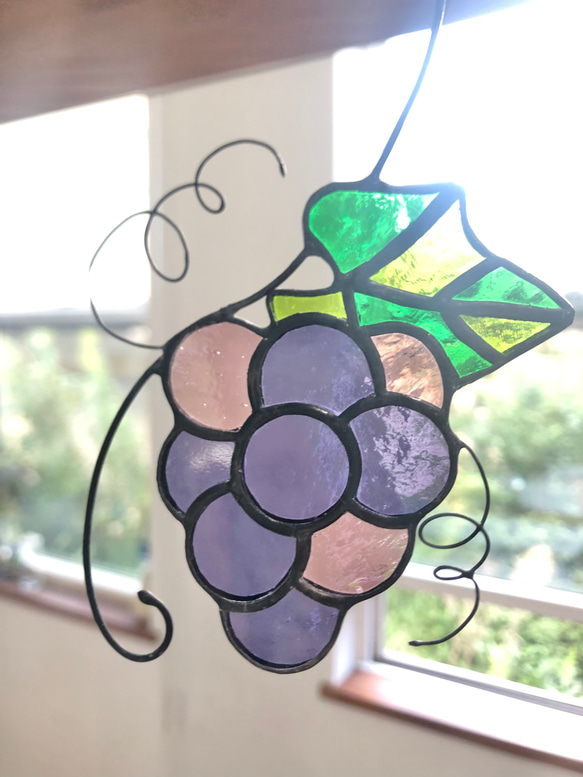 108 ホビー・楽器・アート ステンドグラス 葡萄の鏡