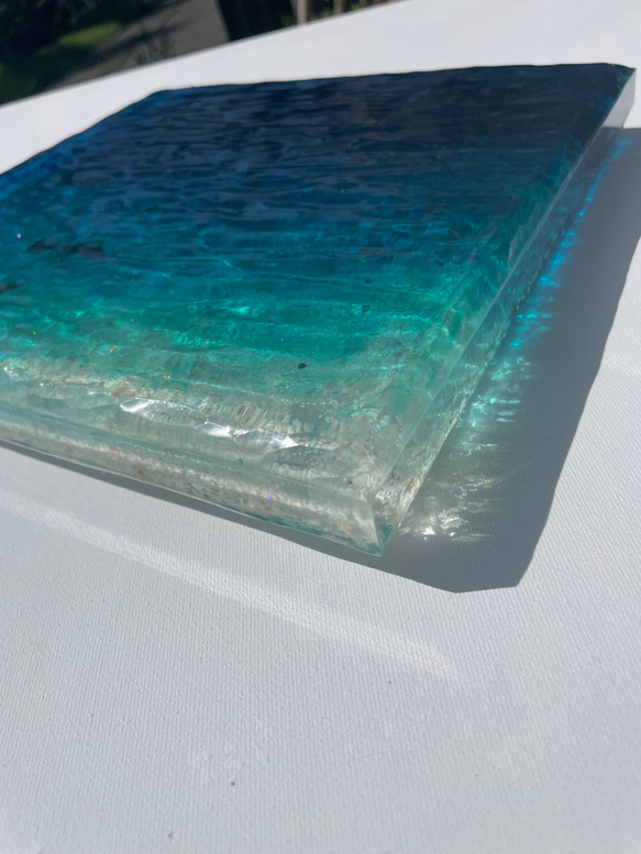 ドルフィンラグーン　アートディスプレイトレイアクセサリートレイ  25×25仕器 水面 波紋 10枚目の画像