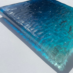 ドルフィンラグーン　アートディスプレイトレイアクセサリートレイ  25×25仕器 水面 波紋 5枚目の画像