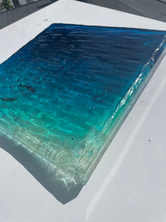 ドルフィンラグーン　アートディスプレイトレイアクセサリートレイ  25×25仕器 水面 波紋 11枚目の画像
