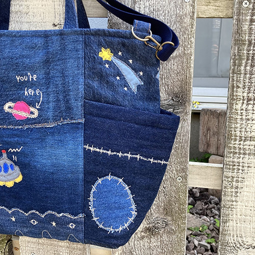 DIESEL ディーゼル トートバッグ デニム 2way ワッペン 刺繍 DIESEL ディーゼル トートバッグ デニム 2way ワッペン 刺繍