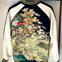 着物リメイクスカジャン リバーシブル 留袖リメイク 和服