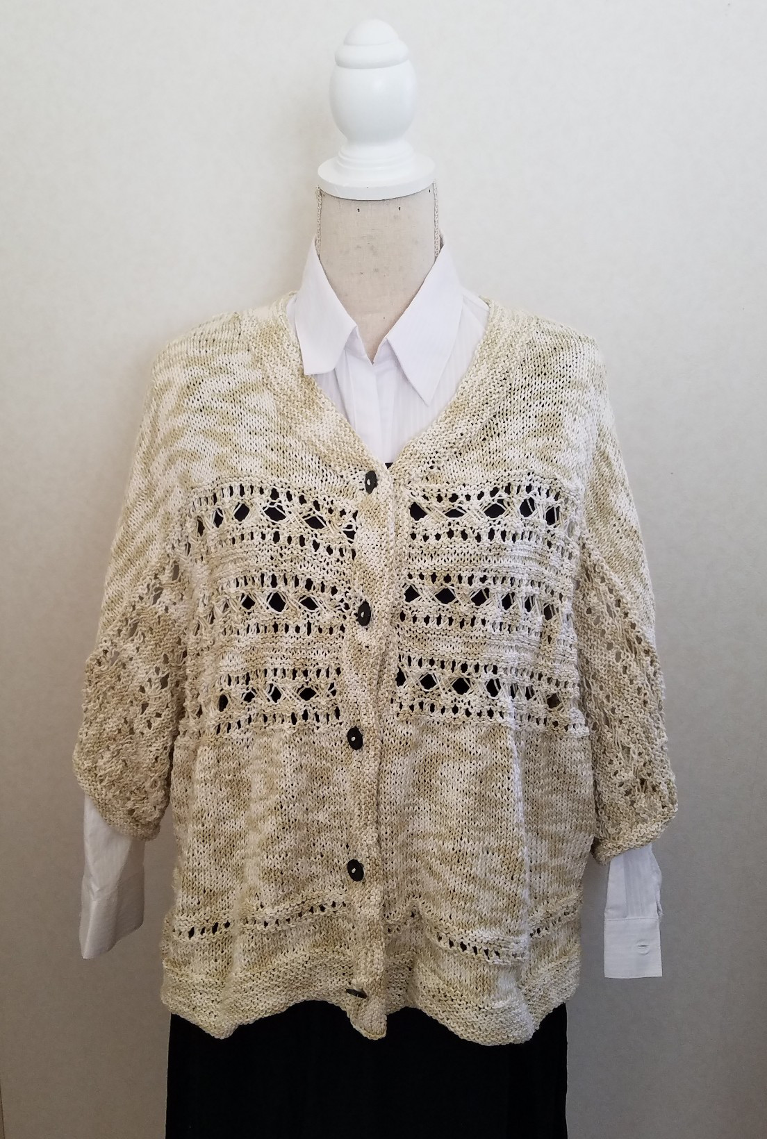 手編み　サマーカーディガン　コットン100%