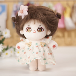 20cm人型ぬいぐるみ着せ替えワンピース　4着 5点セット 20cm 着せ替えぬいぐる服 ピンクワンピース