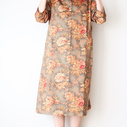 秋裝❣️100%純棉瓶頸連衣裙（免費/花卉圖案） 第8張的照片