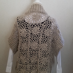 手編み　パターン模様　セーター　ウール100% 2枚目の画像