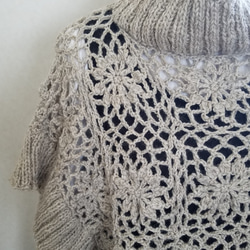 手編み　パターン模様　セーター　ウール100% 4枚目の画像