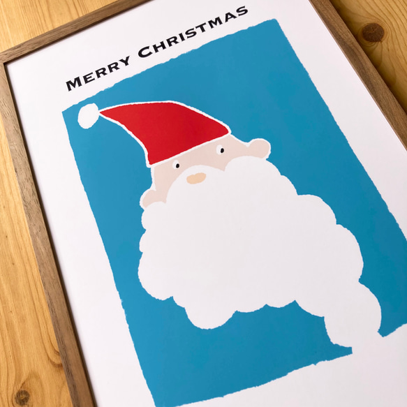 【クリスマス】【ポスター】絵本みたいなサンタのMerry Merry Christmas☆＊A4 3枚目の画像