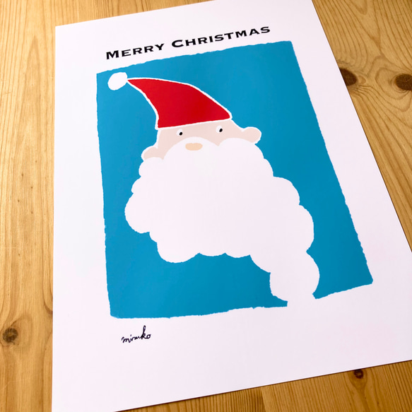 【クリスマス】【ポスター】絵本みたいなサンタのMerry Merry Christmas☆＊A4 6枚目の画像