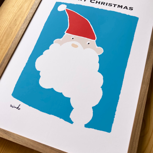 【クリスマス】【ポスター】絵本みたいなサンタのMerry Merry Christmas☆＊A4 4枚目の画像