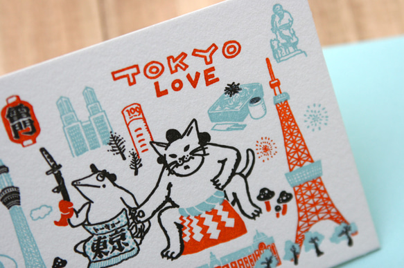 活版印刷カード　東京LOVE 2枚目の画像