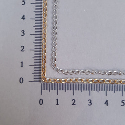 [1m] 4mmx2mm サージカルステンレス ツイスト アズキ チェーン 3枚目の画像