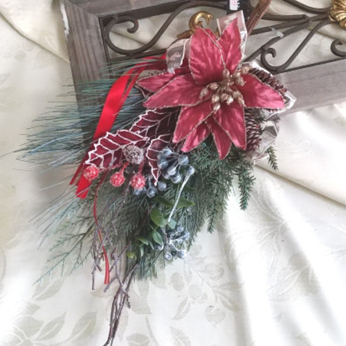 早割クリスマス2022 お買い得‼ 紅のX'masプチスワッグ アーティ