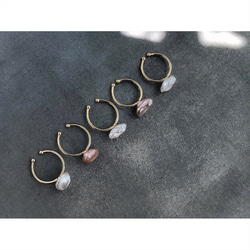 淡水ケシパール リング 指輪 free size 【742】 4枚目の画像